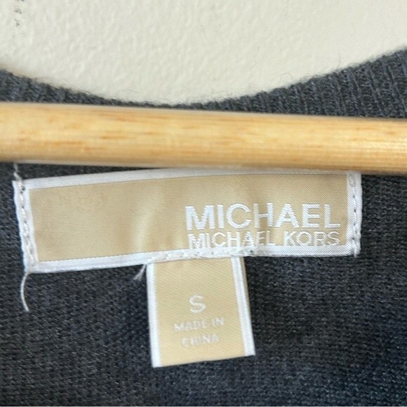 Michael Kors Gray Knit Crewneck Long Sleeve Tunic Length Sweater Size Small - Picture 4 of 6